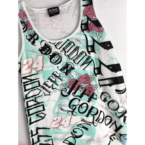 NASCAR Chase Authentics Jeff Gordon White All Over Print Tank Top Shirt Size XL - Picture 2 of 11
